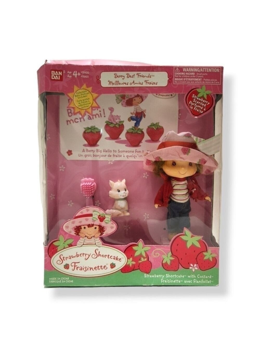BANDAI Strawberry Shortcake 2002 Doll & Custard NIB Vintage